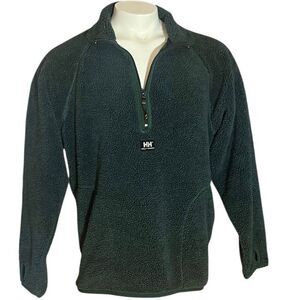 Helly Hansen Men’s Work Wear Green Qtr. Zip Sherpa‎ Long Sleeve Sweater Sz M